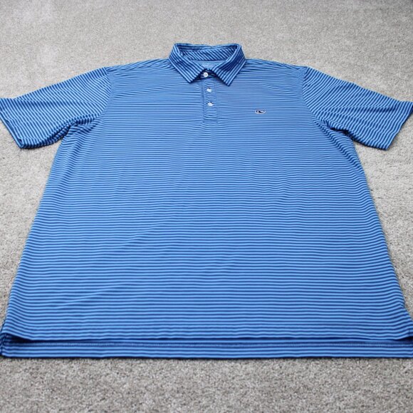 Vineyard Vines Polo Shirt Men XL Blue Polyester Stretch Performance S/S Pullover - Picture 2 of 14